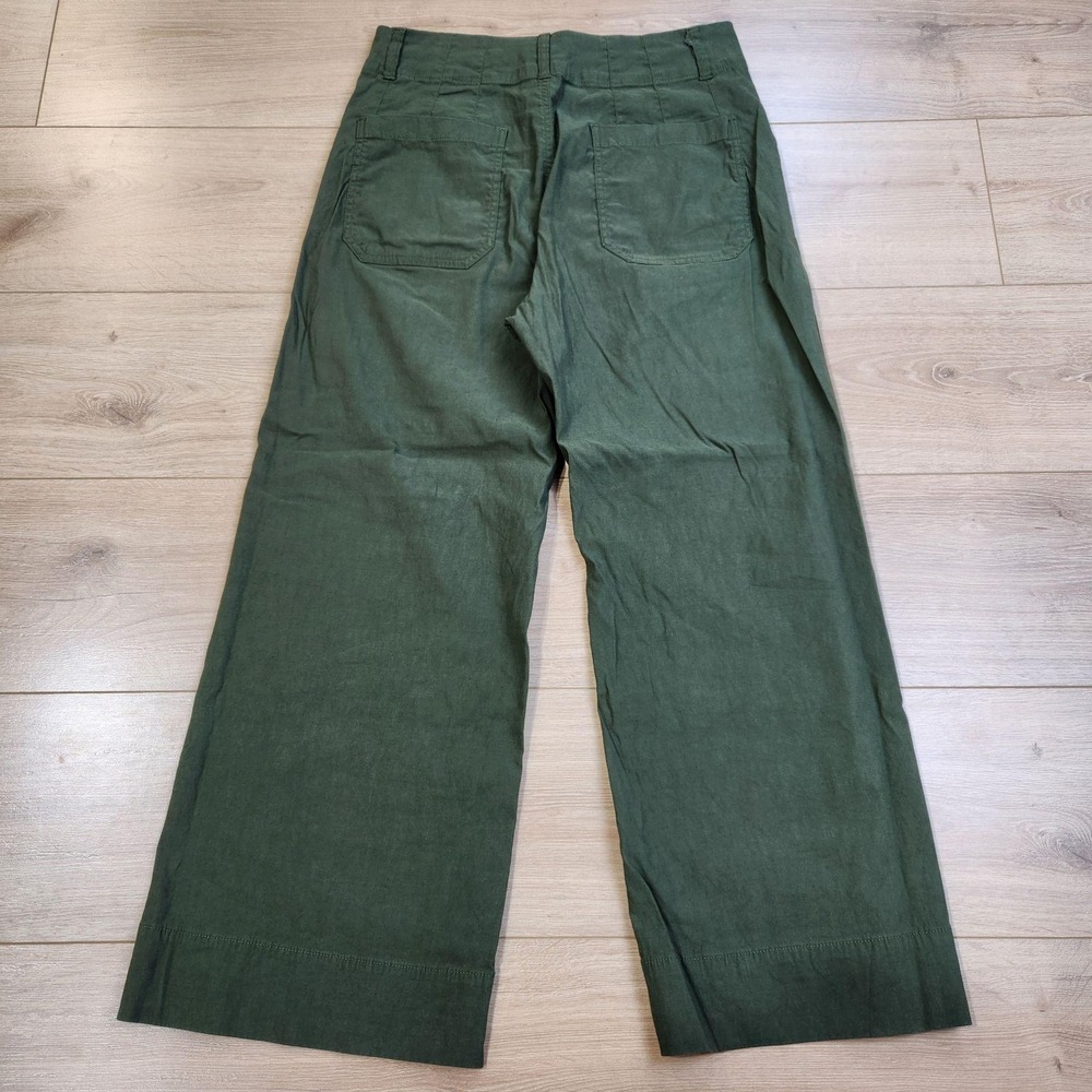Maeve Pants Womens 30 Green The Colette Twill Wide Leg Relaxed Chino Stretch - Picture 2 of 10